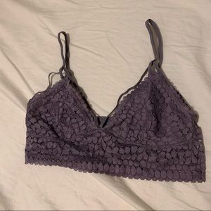 Unlined Triangle Bralette - purple